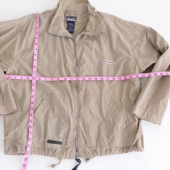Vintage Bum Equipment Tan Zip  Up Spring Jacket Size Large - Picture 4 of 11